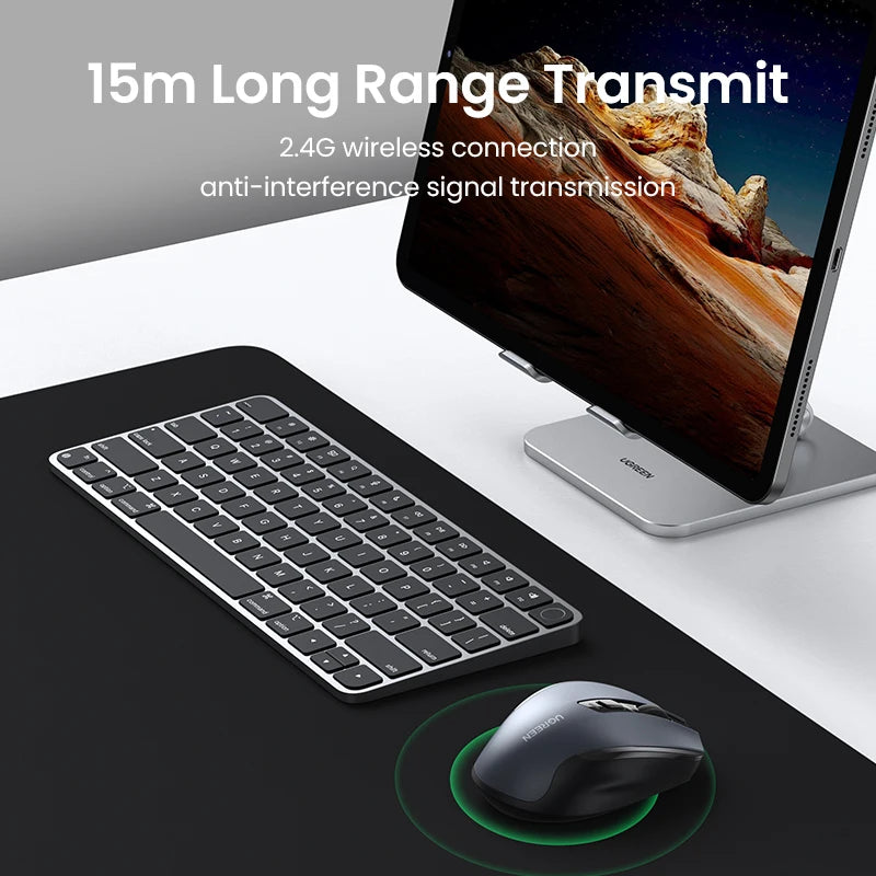 UGREEN Mouse Wireless Ergonomic Mouse 2.4GHz 4000 DPI Silent 6 Buttons For MacBook Tablet Laptop PC Mute Mice Quiet 2.4G Mouse