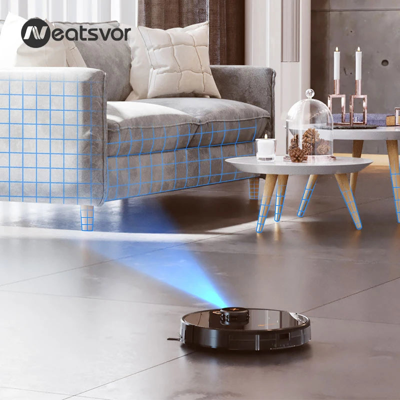 Robot Vacuum Cleaner NEATSVOR X600 Pro Laser Navigation  6000PA Strong Suction Map Management  Sweep Floor and Wipe Floor in One