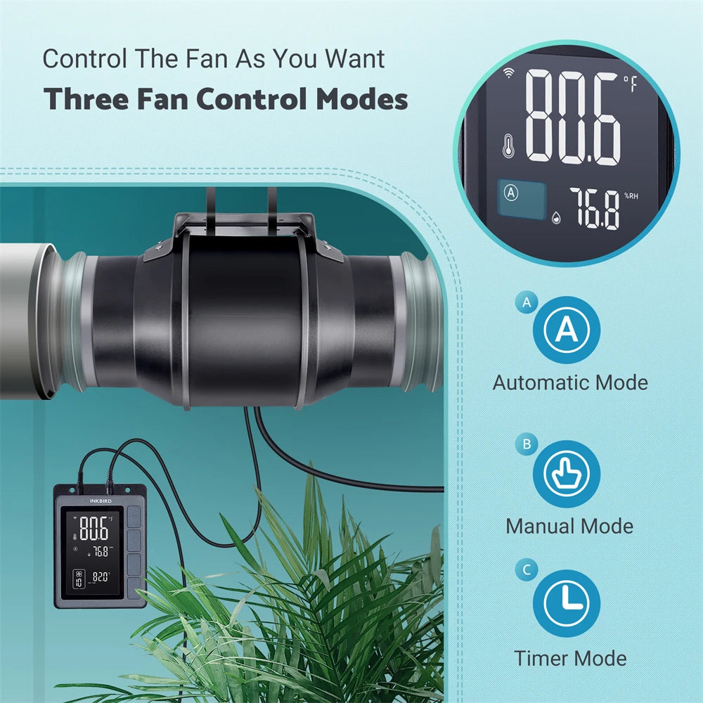 INKBIRD Inline Duct Fan Temperature Humidity Control