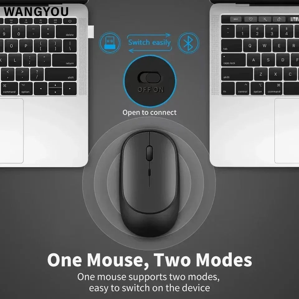 Wireless Mouse Rechargeable BT Mice Wireless Computer Mause Ergonomic Gaming Mouse for Laptop PC 1600DPI