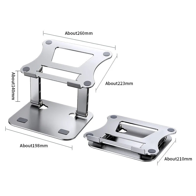 Phone Tablet Stand Adjustable Aluminum Alloy laptop Tablet up to 17 "Laptop Portable Folding stand Cooling stand support