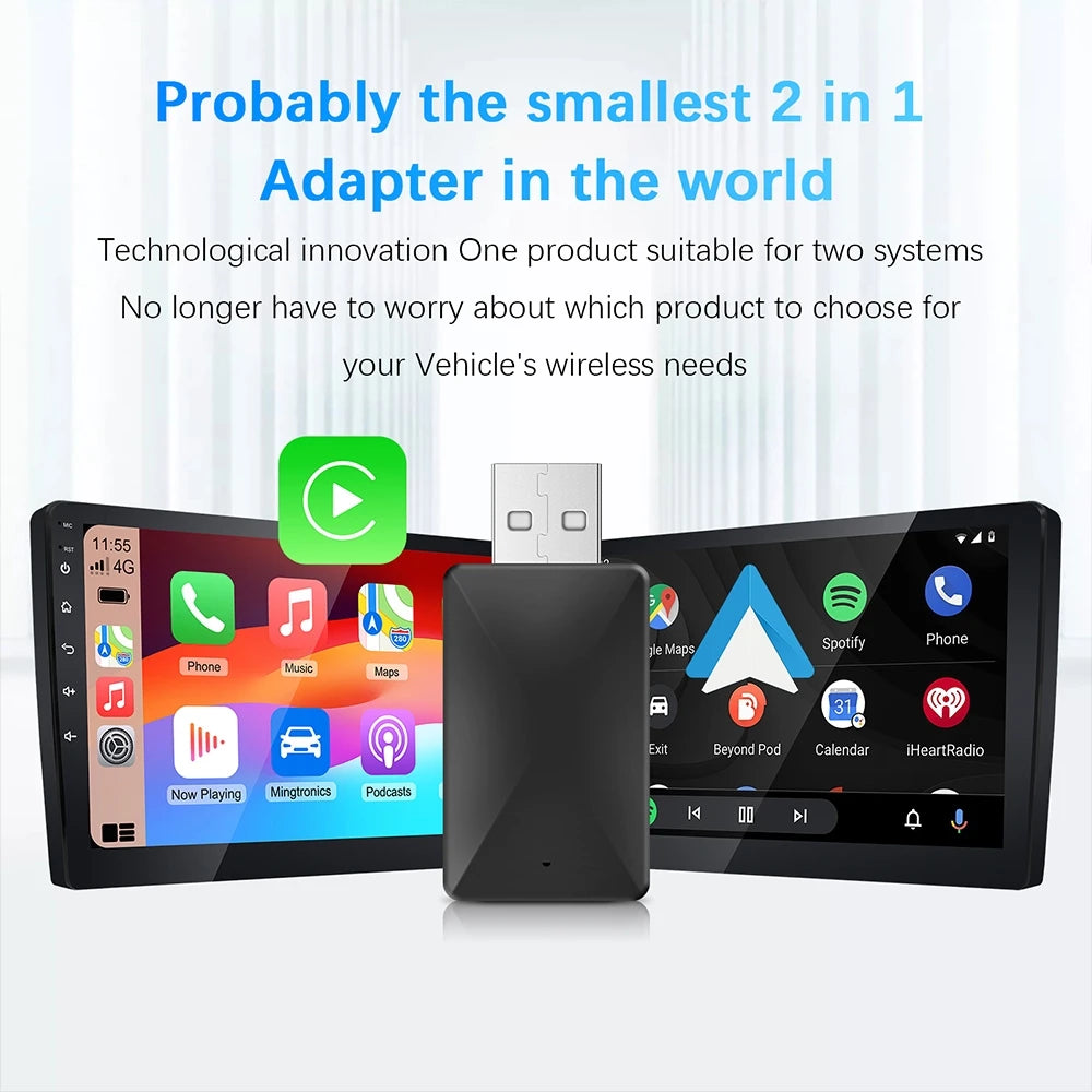 2in1 Wireless CarPlay Android Auto Wireless Adapter