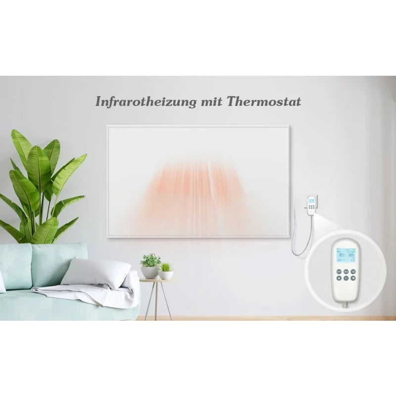 Intelligent Infrared Heating Panel - Smart Temperature Control - Plug-in Thermostat- LCD Screen - Wall Mounted For Europe