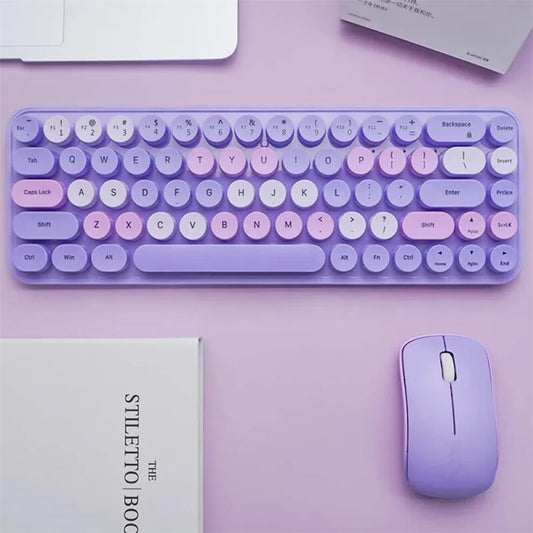 JOMAA Colorful Wireless Ergonomic Keyboard and Mouse Small Size