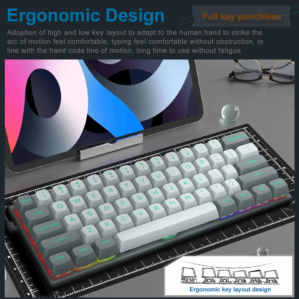 E-YOOSO Hz-61 RGB USB Mini 8K RT Mechanical Gaming Keyboard