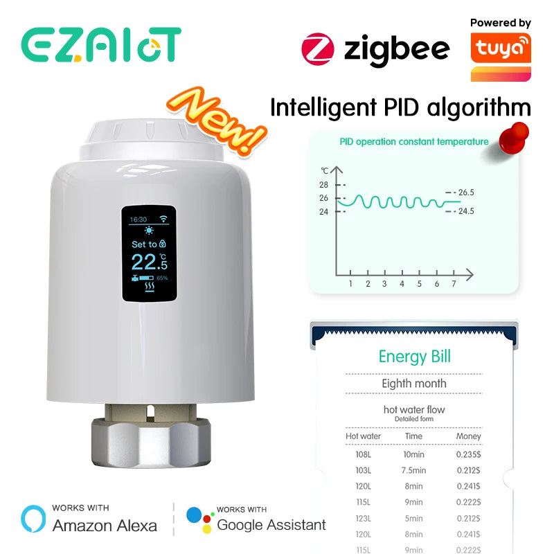 EZAIOT Tuya Smart ZigBee Thermostatic Radiator