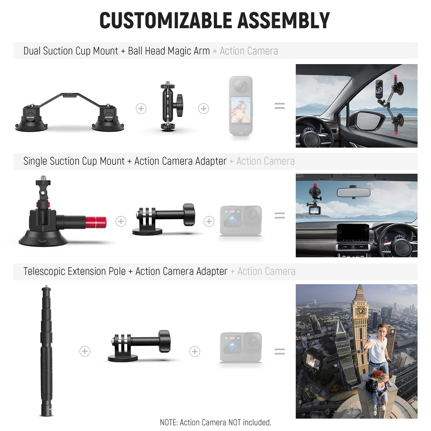 CA065 Triple Suction Cup Car Mount Kit