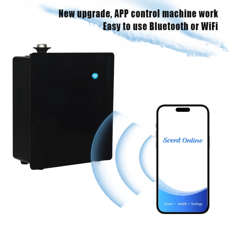 VTS APP  HVAC Waterless Scent Diffuser Machine Hotel Scenting Device Smart  WIFI pure Essential Oils Nebulizer for Home or Hotel