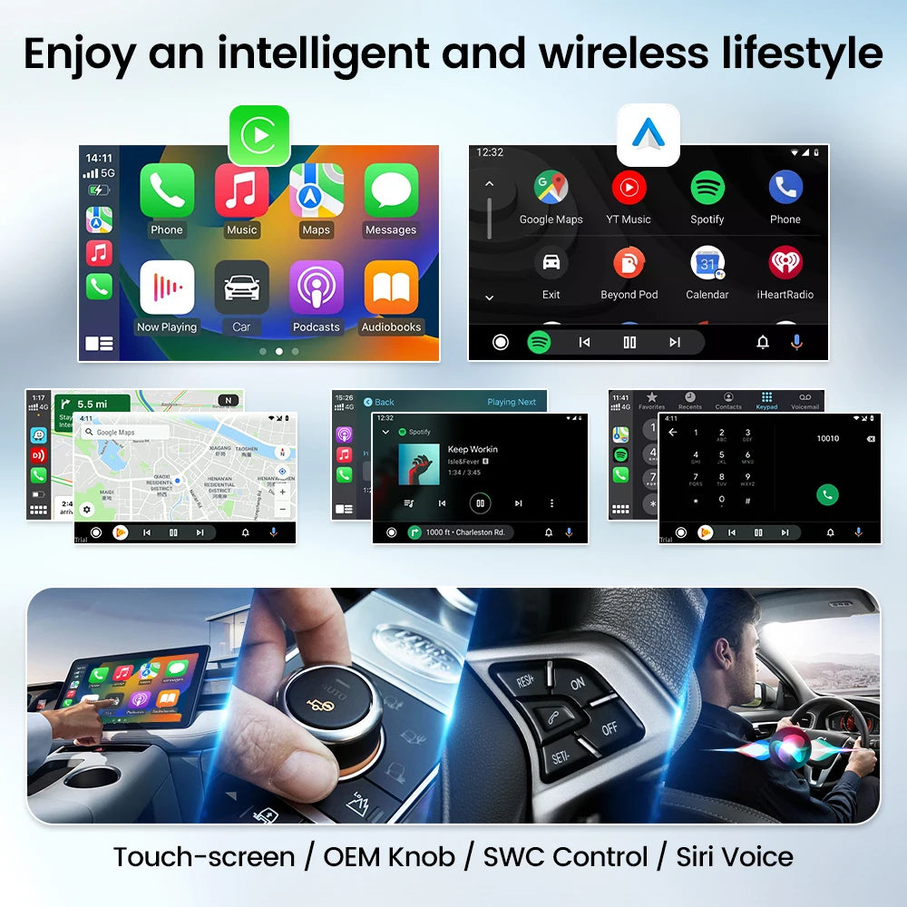 CarlinKit 5.0 2air Mini Wireless Android Auto Wired To Wireless CarPlay Adapter