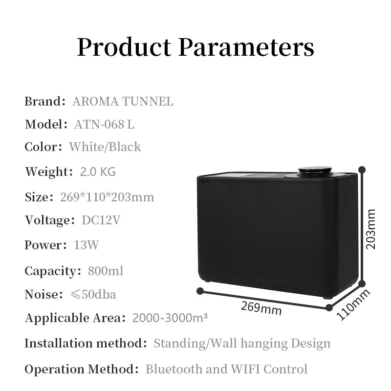 NAMSTE 3000M³ Smart Aroma Diffuser WIFI Bluetooth Control HVAC Function Electric Aromatic Oasis  For Home Hotel 800ML Capacity