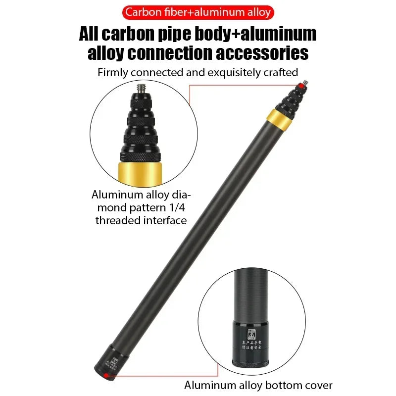 VIKEFON Carbon Fiber Invisible Extended Edition Selfie Stick