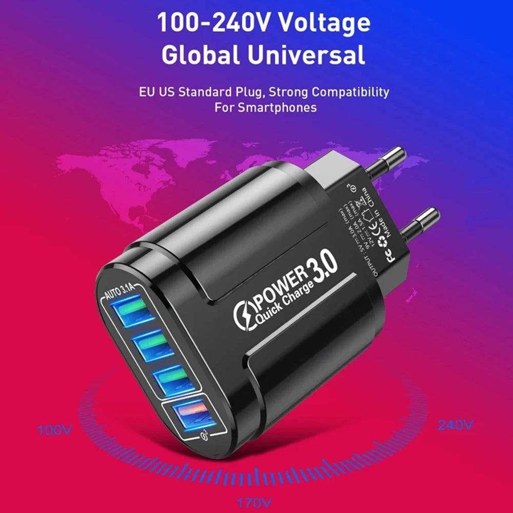 48W QC3.0 Quick Charger 4USB