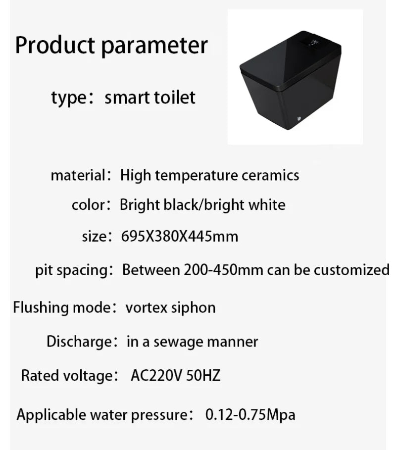 smart toilet APP intelligent toilet automatic Voice control HD display Widened seat wear-resisting Scratch resistance