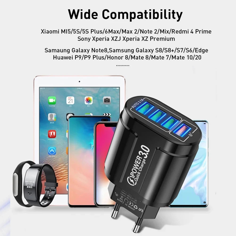 48W QC3.0 Quick Charger 4USB