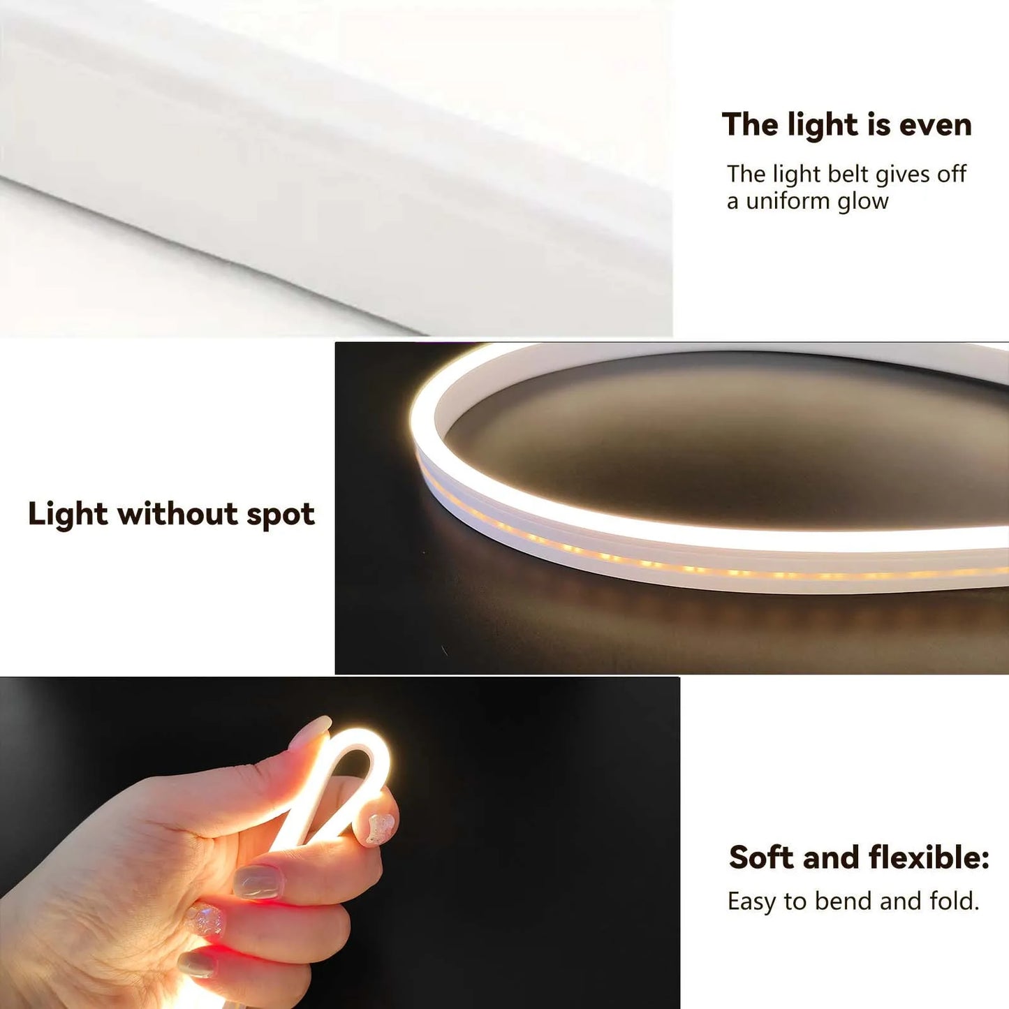 Neon LED Light Strip Smart Touch Sensor Switch Dimmable Neon Sign Flexible Led Ribbon Waterproof Rope Tube Lamp Backlight Decor