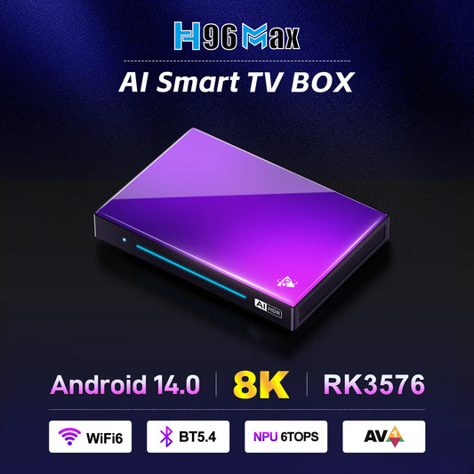 H96 MAX M9 AI Smart TV Box Rockchip RK3576 Android 14 Wifi6 BT5.4 1000M LAN 8K 4K 120fps 4GB 32GB 8GB 128GB DDR4 Media Player