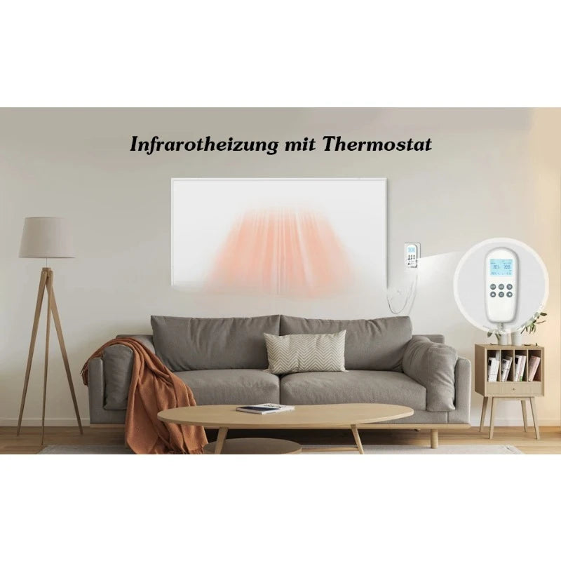 Intelligent Infrared Heating Panel - Smart Temperature Control - Plug-in Thermostat- LCD Screen - Wall Mounted For Europe