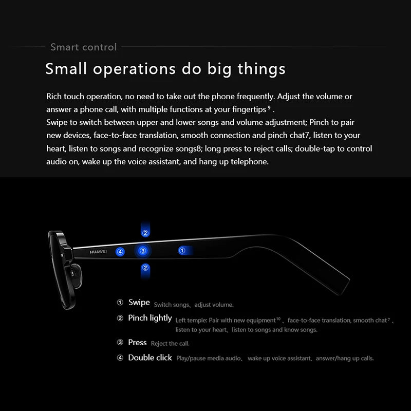 Original HUAWEI Eyewear 3th Gen Smart Glasses Open Acoustic Design | Comfort Fit | Durable Battery Life