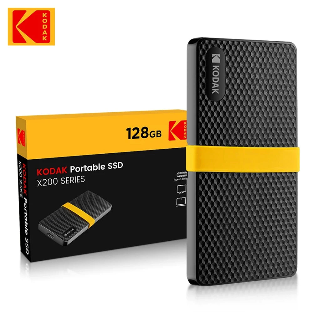 KODAK X200 Portable SSD 1TB Type-C USB3.1 External Drive Hard Disk 512GB 256GB For Laptops Smartphone PC