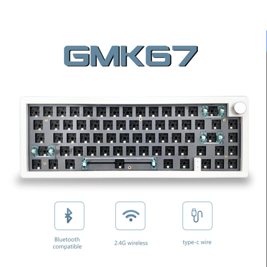 Mechanical Keyboard Kit Hot-swappable 3-mod Bluetooth 2.4G Wireless RGB Backlit Gasket Structure Keyboard