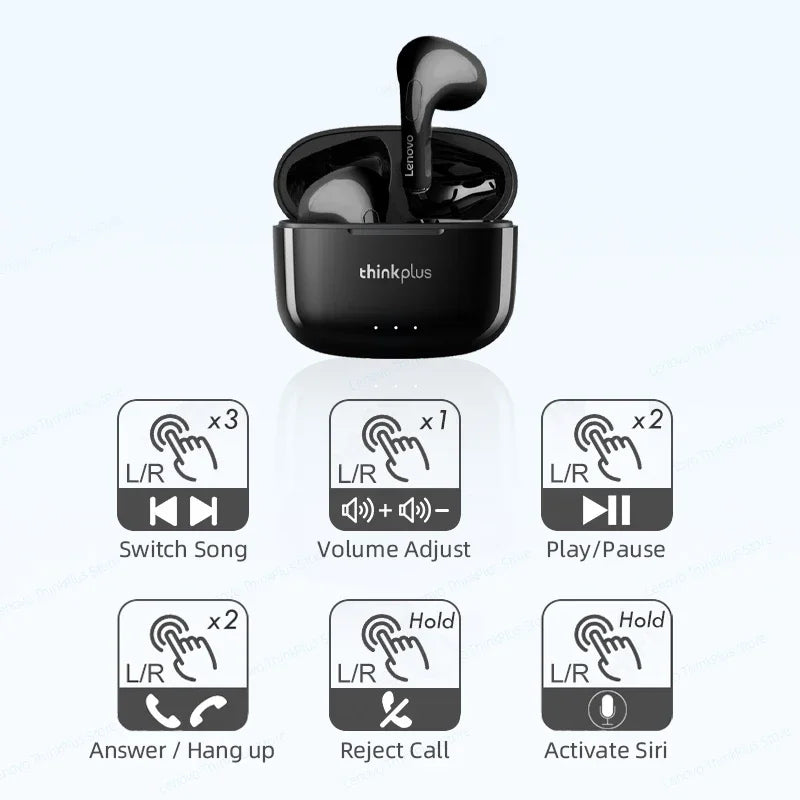 Lenovo LP40 Plus Wireless Earphones TWS Bluetooth Headset Noise Reduction Headphones 230mAh HiFi Stereo Sports Earbuds With Mic