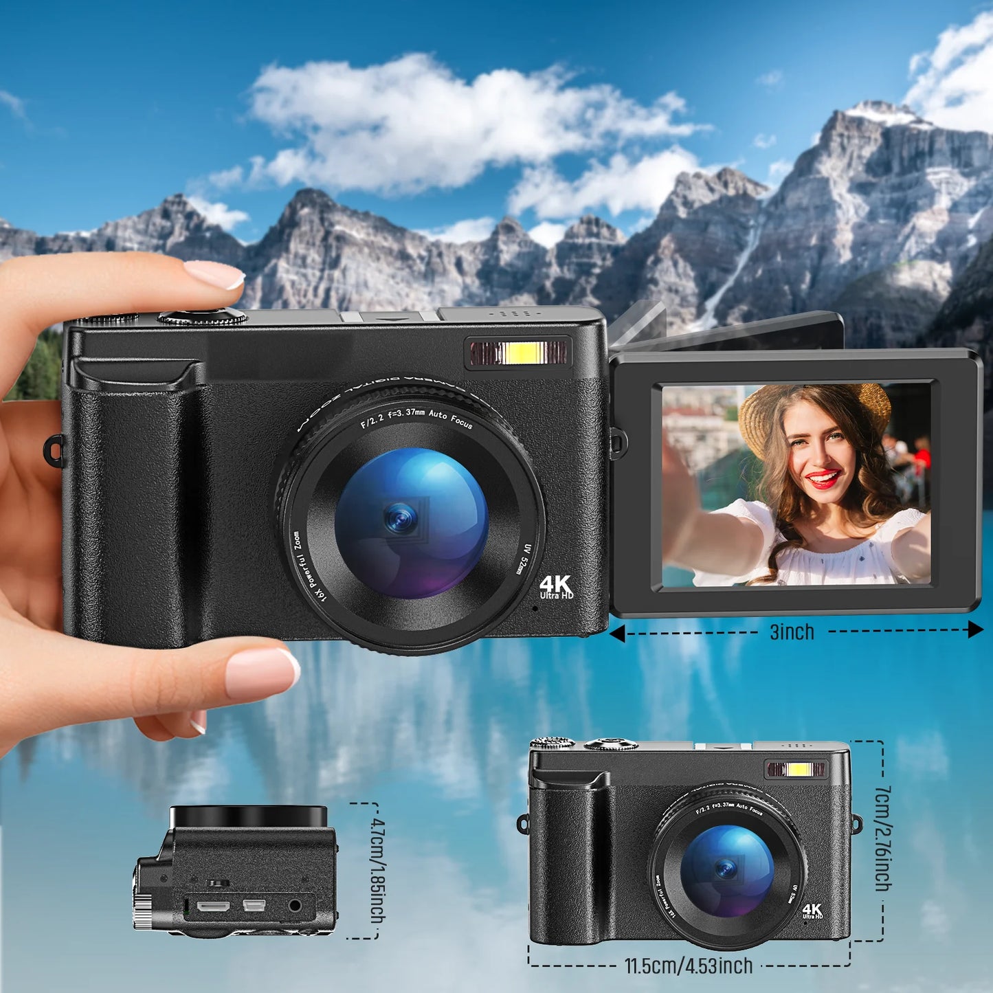 4K Digital Photography Video Camera 48MP