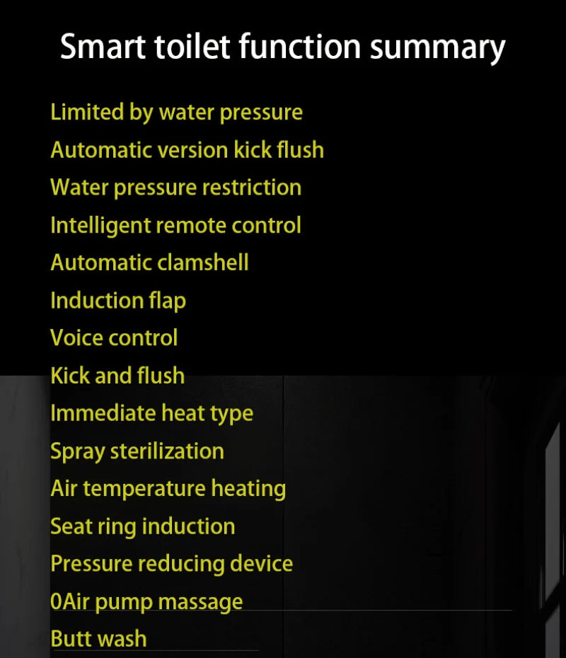 smart toilet APP intelligent toilet automatic Voice control HD display Widened seat wear-resisting Scratch resistance