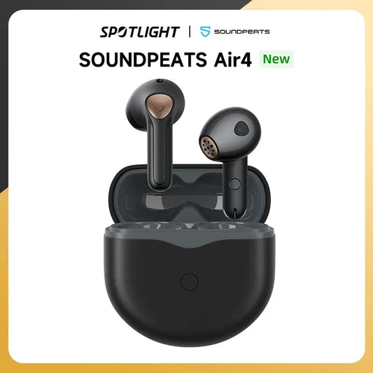 SoundPEATS Air4 Wireless Earbuds Bluetooth 5.3 QCC3071 aptx Adaptive Lossless,6 Mics, Hybrid Active Noise Cancellation Earphones