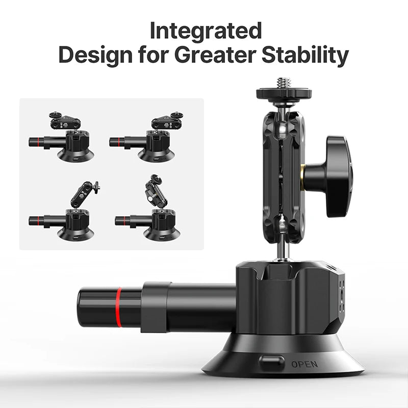 Ulanzi 3 inch/4.5 inch Action Camera Hand Pump Vacuum Suction Cup 1/4" 3/8" Camera Stabilizer Bracket for GoPro Insta360 Phone