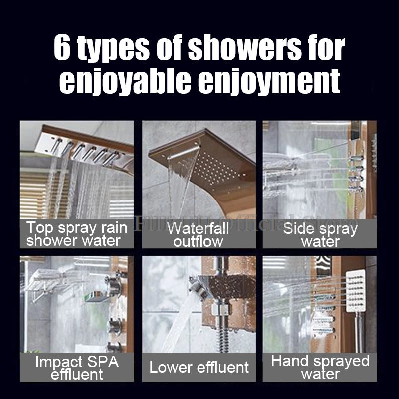 Luxury Intelligent Shower Thermostatic Smart Shower System For Bathroom Multifunctional Rain Shower Head Electronic Shower Set