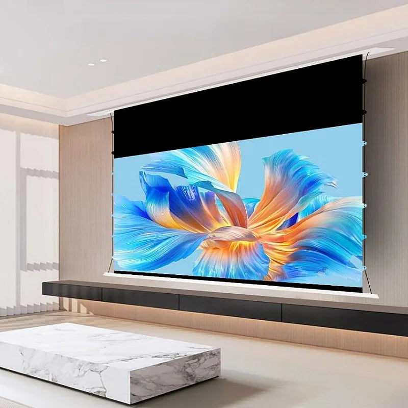 Automatic Ceiling Recessed Tab-Tension Projector Screen