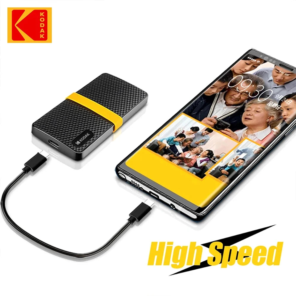 KODAK X200 Portable SSD 1TB Type-C USB3.1 External Drive Hard Disk 512GB 256GB For Laptops Smartphone PC