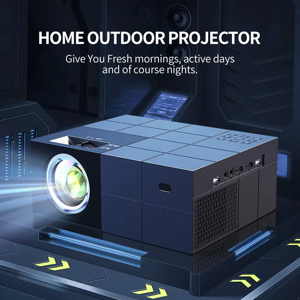 YERSIDA 1W Android Projector Support 4K Native 1080P HD Smart TV BT5.1 5G+2.4G WIFI Wireless Connection Home Outdoor Projector