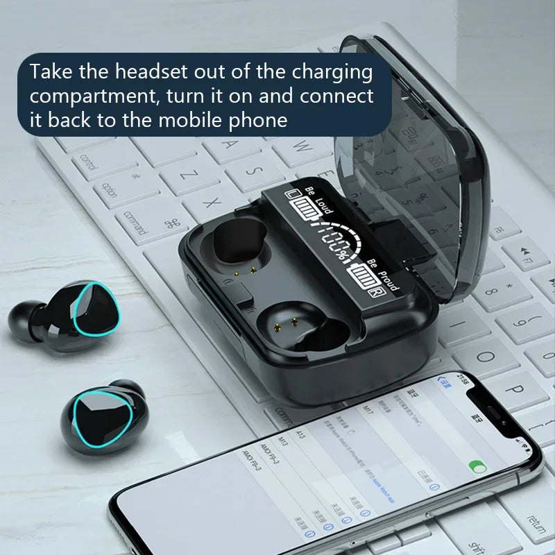 M10 TWS Fone Bluetooth Headphones with Mic Earbuds Charger Box Wireless Earphones LED Display Wireless Bluetooth Headset