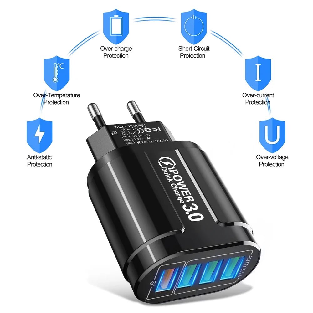 48W QC3.0 Quick Charger 4USB