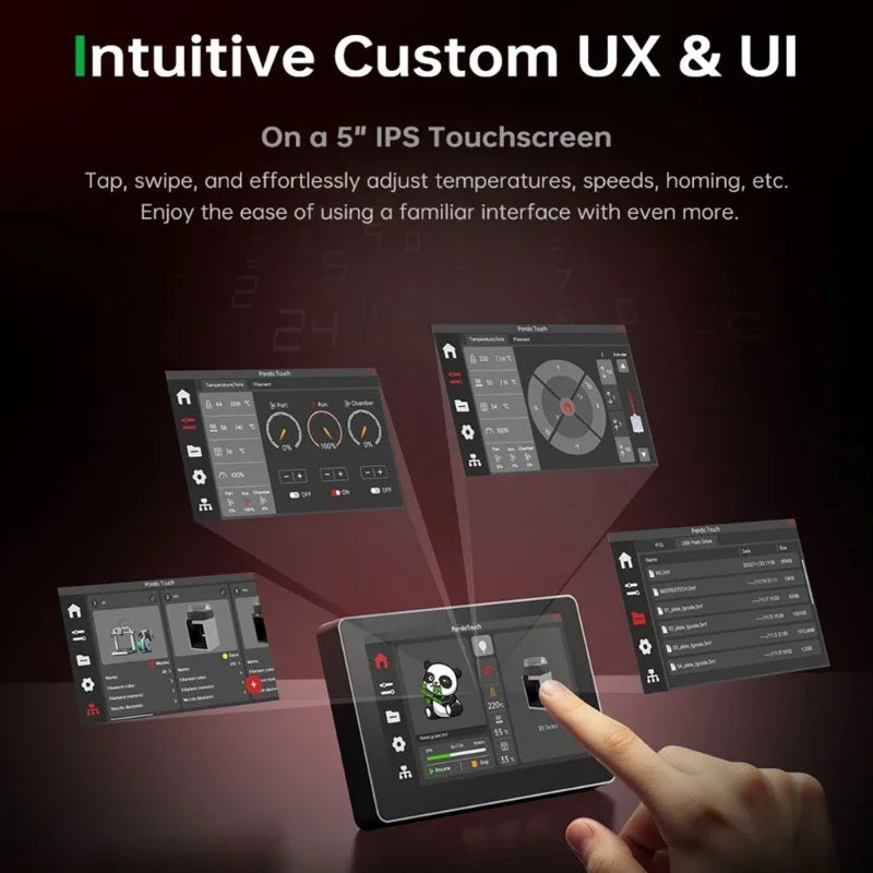 Panda Touch for Bambu Lab P1S 3D Printers Upgrade Screen Display Improves Printing Efficiency