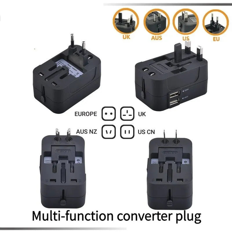 Universal Travel Plug Adapter 2 USB Port World Travel AC Power Charger Adapter AU US UK EU Converter Adapter USB Charger New