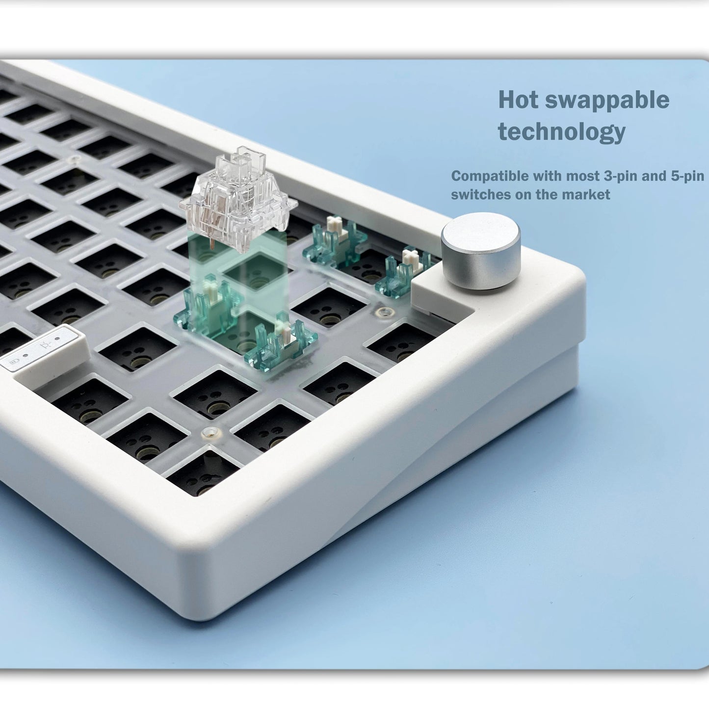 Mechanical Keyboard Kit Hot-swappable 3-mod Bluetooth 2.4G Wireless RGB Backlit Gasket Structure Keyboard