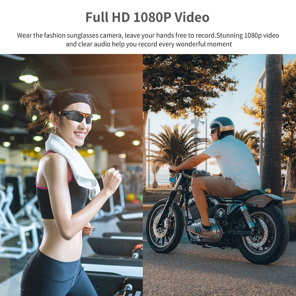 Wearable HD 1080P Camera Outdoor Cycling Glasses Polarized Lens Smart Camcorder Security Protection Video Record Smart Camera