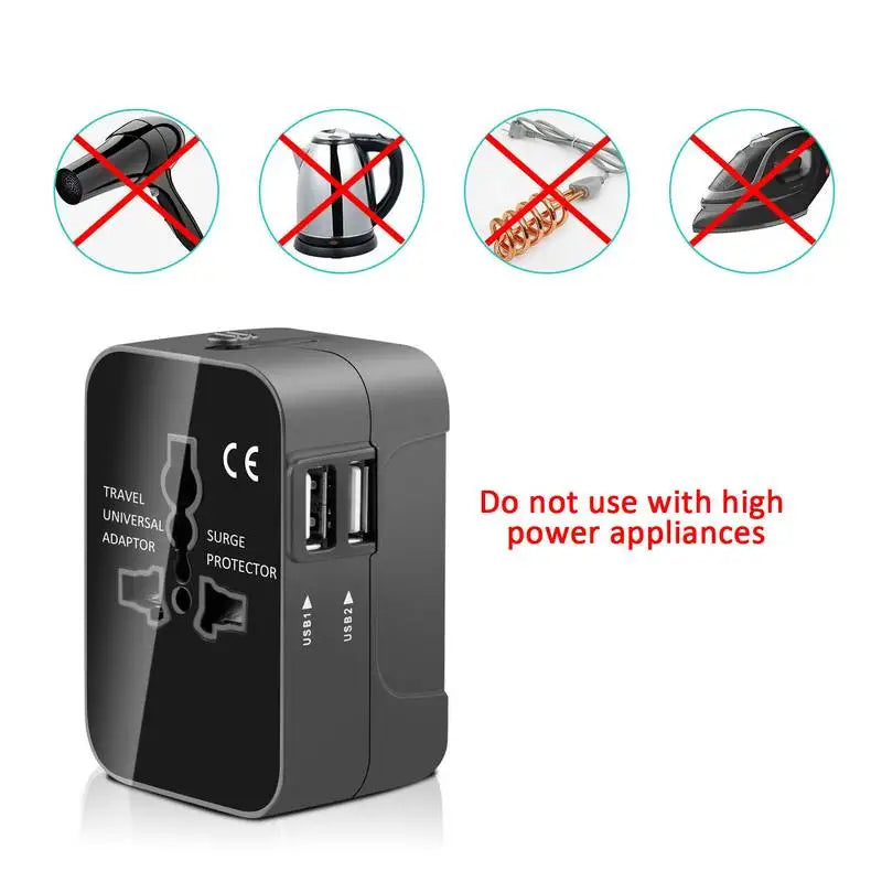 Universal Travel Plug Adapter 2 USB Port World Travel AC Power Charger Adapter AU US UK EU Converter Adapter USB Charger New