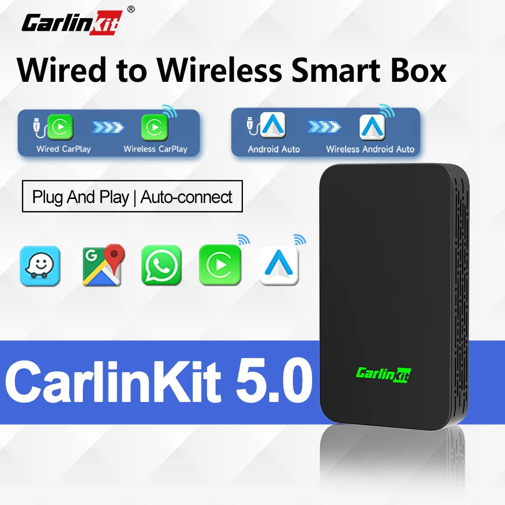 CarlinKit 5.0 2air Mini Wireless Android Auto Wired To Wireless CarPlay Adapter