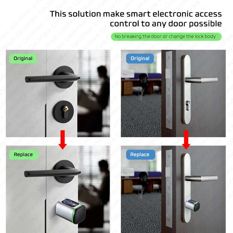 Catchface Euro TTLock APP Fingerprint or Code Password Digital RFID Card Cylinder Smart Door Lock