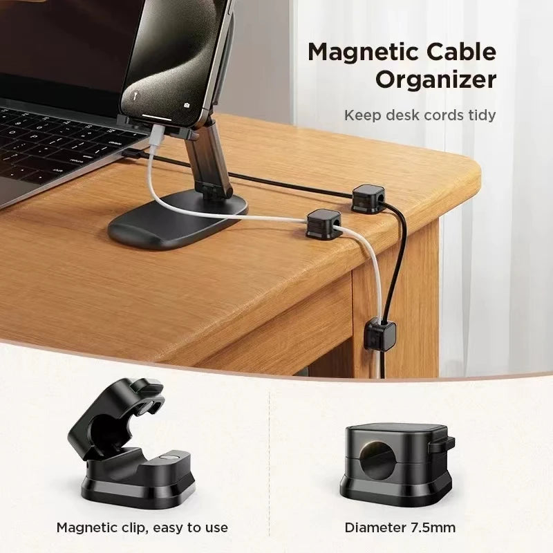 6-3-1Pcs Organiser Adjustable Magnetic Cable Clips