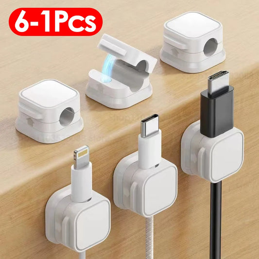 6-3-1Pcs Organiser Adjustable Magnetic Cable Clips