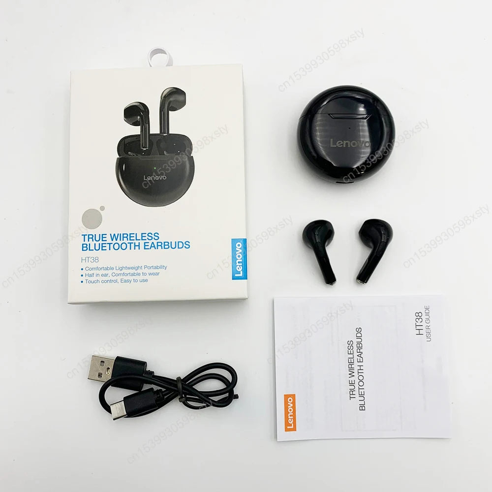 HT38 TWS Bluetooth Earphones Mini Wireless Earbuds With Mic Sport Waterproof 9D Stere Hifi Headphone 10Pcs/Lot