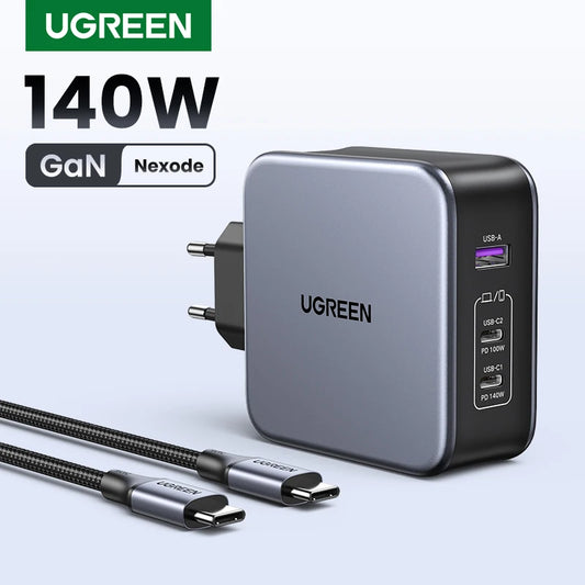 UGREEN 140W GaN Charger USB Type C PD3.1 Fast Charge For Macbook Quick Charge 4.0 3.0 USB Phone Charger For iPhone Xiaomi Tablet