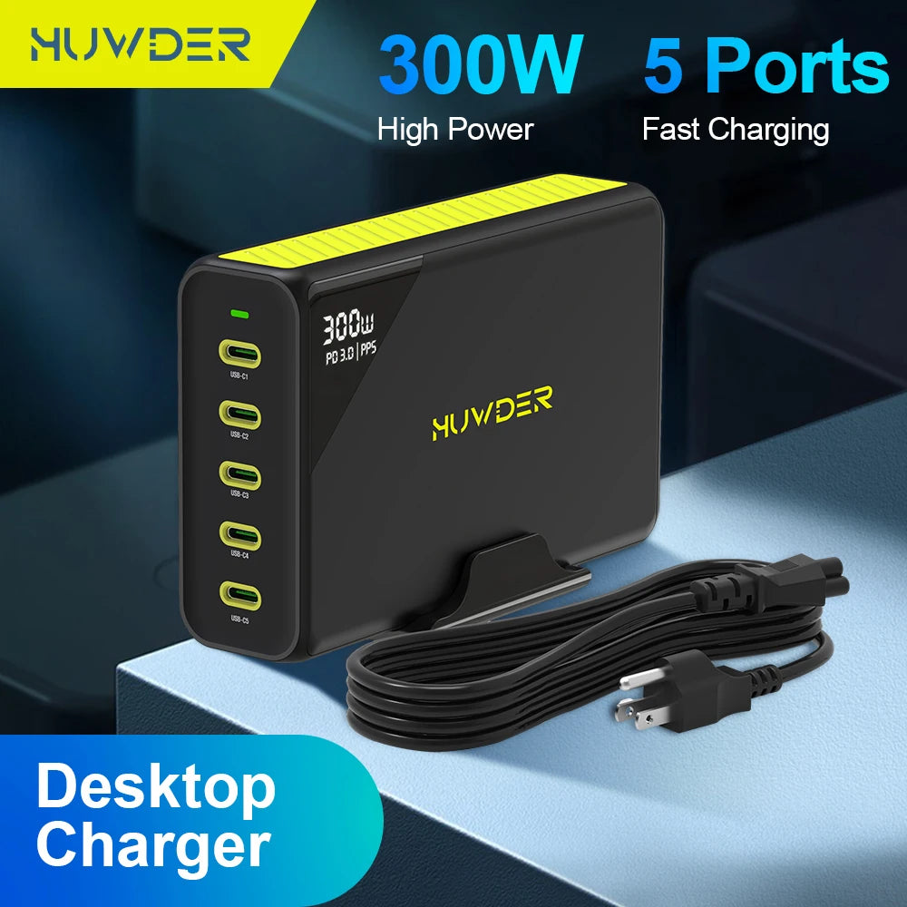 300W Multiple Ports PD Desktop Charger