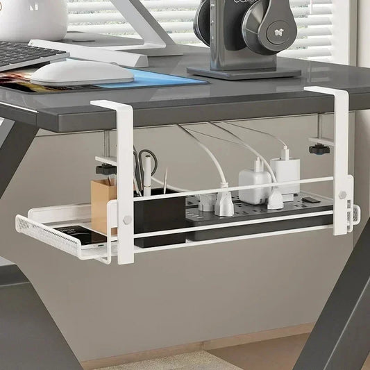 Under Desk Cable Management Tray No Drill Steel Desk Cable Organizers Wire Management Tray Cable Management Rack