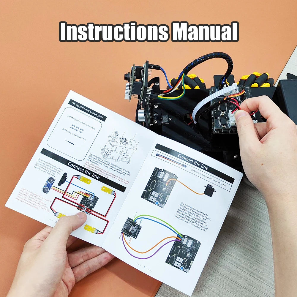 Tscinbuny Smart Robot Automation Kits for Arduino Programmable Starter Complete Kit with ESP32 Camera Coding Robot with Manual