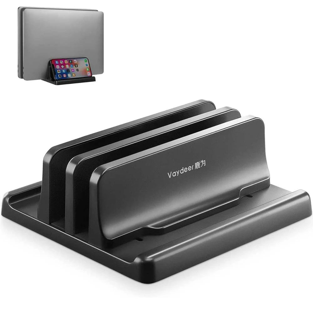 T-WOLF Dual-Slot Adjustable Vertical Laptop Stand